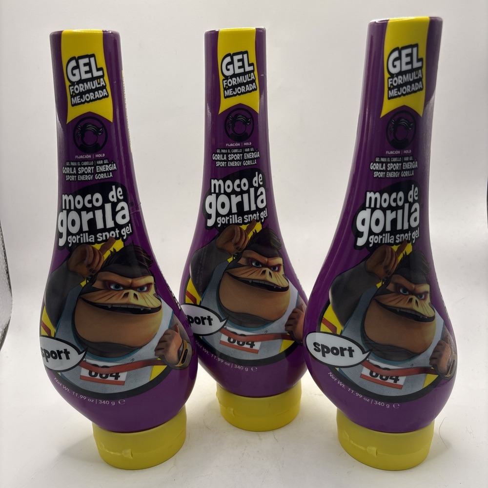 Lot Of 3 Moco De Gorila SPORT Snot Gel Gorilla Hair Gel 340g 11.99 oz Each NEW